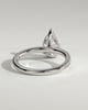 Pamela - Pear Claw Solitaire with Hidden Halo and Pave Band Engagement Ring - 18k White Gold