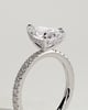 Pamela - Pear Claw Solitaire with Hidden Halo and Pave Band Engagement Ring - 18k White Gold