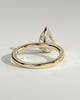 Pamela - Pear Claw Solitaire with Hidden Halo and Pave Band Engagement Ring - 18k Yellow Gold