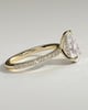 Pamela - Pear Claw Solitaire with Hidden Halo and Pave Band Engagement Ring - 18k Yellow Gold