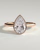 Paris - Pear Solitaire with Cathedral Bezel Setting - 18k Rose Gold