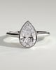 Paris - Pear Solitaire with Cathedral Bezel Setting - 18k White Gold