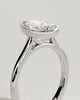 Paris - Pear Solitaire with Cathedral Bezel Setting - 18k White Gold