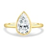 Paris - Pear Solitaire with Cathedral Bezel Setting - 18k Yellow Gold