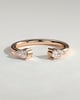 Pearl - Pear Accent Stone Open Band Wedding Ring - 18k Rose Gold