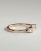 Pearl - Pear Accent Stone Open Band Wedding Ring - 18k Rose Gold