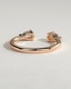 Pearl - Pear Accent Stone Open Band Wedding Ring - 18k Rose Gold