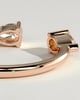Pearl - Pear Accent Stone Open Band Wedding Ring - 18k Rose Gold