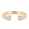 Pearl - Pear Open Wedding Ring - 18k Rose Gold
