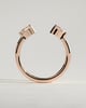 Pearl - Pear Accent Stone Open Band Wedding Ring - 18k Rose Gold