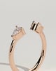 Pearl - Pear Accent Stone Open Band Wedding Ring - 18k Rose Gold
