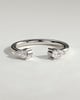 Pearl - Pear Accent Stone Open Band Wedding Ring - 18k White Gold