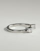 Pearl - Pear Accent Stone Open Band Wedding Ring - 18k White Gold