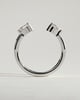 Pearl - Pear Accent Stone Open Band Wedding Ring - 18k White Gold