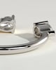 Pearl - Pear Accent Stone Open Band Wedding Ring - 18k White Gold