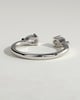 Pearl - Pear Accent Stone Open Band Wedding Ring - 18k White Gold
