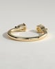 Pearl - Pear Accent Stone Open Band Wedding Ring - 18k Yellow Gold