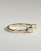 Pearl - Pear Accent Stone Open Band Wedding Ring - 18k Yellow Gold