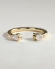 Pearl - Pear Accent Stone Open Band Wedding Ring - 18k Yellow Gold