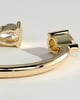 Pearl - Pear Accent Stone Open Band Wedding Ring - 18k Yellow Gold