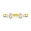 Pearl - Pear Open Wedding Ring - 18k Yellow Gold