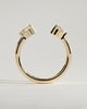 Pearl - Pear Accent Stone Open Band Wedding Ring - 18k Yellow Gold