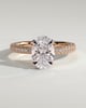 Penelope   Oval Solitaire with Hidden Halo and Triple Pav - 18k Rose Gold / 18k White Gold