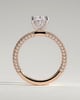 Penelope   Oval Solitaire with Hidden Halo and Triple Pav - 18k Rose Gold / 18k White Gold