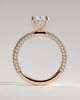 Penelope   Oval Solitaire with Hidden Halo and Triple Pav - 18k Rose Gold