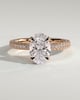 Penelope   Oval Solitaire with Hidden Halo and Triple Pav - 18k Rose Gold
