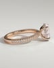 Penelope   Oval Solitaire with Hidden Halo and Triple Pav - 18k Rose Gold