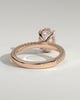 Penelope   Oval Solitaire with Hidden Halo and Triple Pav - 18k Rose Gold