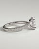 Penelope   Oval Solitaire with Hidden Halo and Triple Pav - 18k White Gold