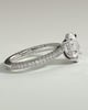 Penelope   Oval Solitaire with Hidden Halo and Triple Pav - 18k White Gold