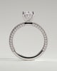 Penelope   Oval Solitaire with Hidden Halo and Triple Pav - 18k White Gold