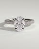 Penelope   Oval Solitaire with Hidden Halo and Triple Pav - 18k White Gold