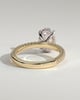 Penelope   Oval Solitaire with Hidden Halo and Triple Pav - 18k Yellow Gold / 18k White Gold