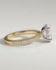 Penelope   Oval Solitaire with Hidden Halo and Triple Pav - 18k Yellow Gold / 18k White Gold