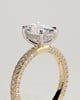 Penelope   Oval Solitaire with Hidden Halo and Triple Pav - 18k Yellow Gold / 18k White Gold
