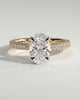 Penelope   Oval Solitaire with Hidden Halo and Triple Pav - 18k Yellow Gold