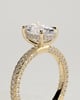 Penelope   Oval Solitaire with Hidden Halo and Triple Pav - 18k Yellow Gold