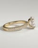 Penelope   Oval Solitaire with Hidden Halo and Triple Pav - 18k Yellow Gold