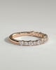 Petra - Round Mixed Size Accent Stone Wedding Ring - 18k Rose Gold