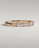 Petra - Round Mixed Size Accent Stone Wedding Ring - 18k Rose Gold
