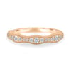 Peyton - Vintage Wave Pav Band with Milgrain Detail - 18k Rose Gold
