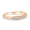 Peyton - Vintage Wave Pav Band with Milgrain Detail - 18k Rose Gold
