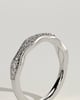 Peyton - Mixed Size Pave Band with Milgrain Wedding Ring - 18k White Gold