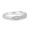 Peyton - Vintage Wave Pav Band with Milgrain Detail - 18k White Gold