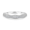 Peyton - Vintage Wave Pav Band with Milgrain Detail - 18k White Gold
