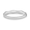 Peyton - Vintage Wave Pav Band with Milgrain Detail - 18k White Gold